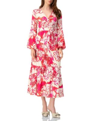 Women's Puff Sleeve Floral Maxi Dress