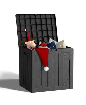 Outdoor Storage Box 30 Gallon Deck Box Outdoor Storage Bench Outside Waterproof Resin Storage Bench