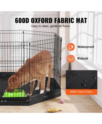 Dog Playpen, 8-Panel 30"H x 24"W Foldable Metal Exercise Pen w/ Door & 600D Oxford Bottom Pad, Indoor/Outdoor Pet Fence
