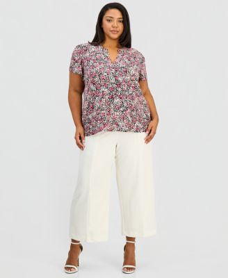 Plus Size Tulip-Sleeve Knit Top