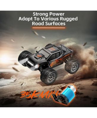 1:16 RC Monster Truck, 22 MPH High-Speed 4WD Off-Road Vehicle with LED Lights
