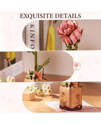 3D Wooden Flower, TW041 DIY Craft Kit for Adults, Floral Decor for Table, Centerpiece, Gift for Women