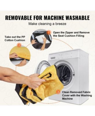 Waterproof Dog Car Booster Seat Side Handles, Storage Pocket & Safety Leash, PP Cotton Fill, Small Dog Car Bed up to 25 lb, Black