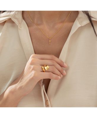 14k Gold Plated Shirley Ring Statement Chic Trendy Statement