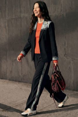 Women's Bimaterial blazer