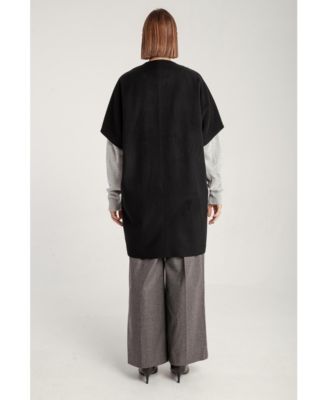 Women's Cashmere Short Sleeve Crew Neck Coat