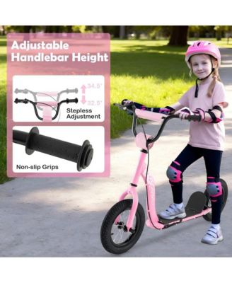 Adjustable Kick Scooter with Inflatable Tires and Rear Brake