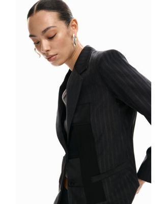 Women's Striped patch blazer