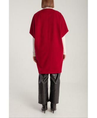 Women's Cashmere Short Sleeve Crew Neck Coat