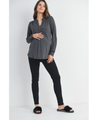 Maternity Henley V Neck Nursing Top