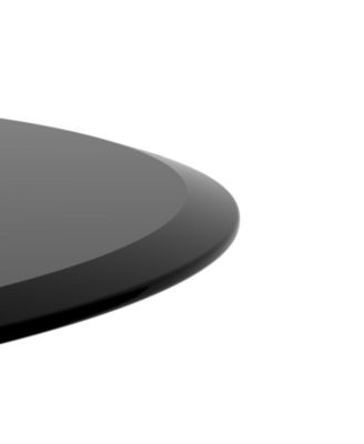 36" Tempered Glass Table Top (Black, 2/5" Thick, Beveled Edge
