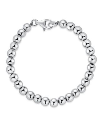 6MM Bead Ball Strand Bracelet in .925 Sterling Silver