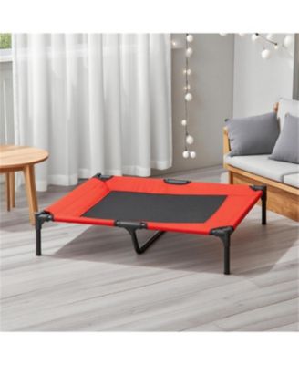  Dog Bed Elevated Cooling Summer Dog Cot Pet Bed in Red