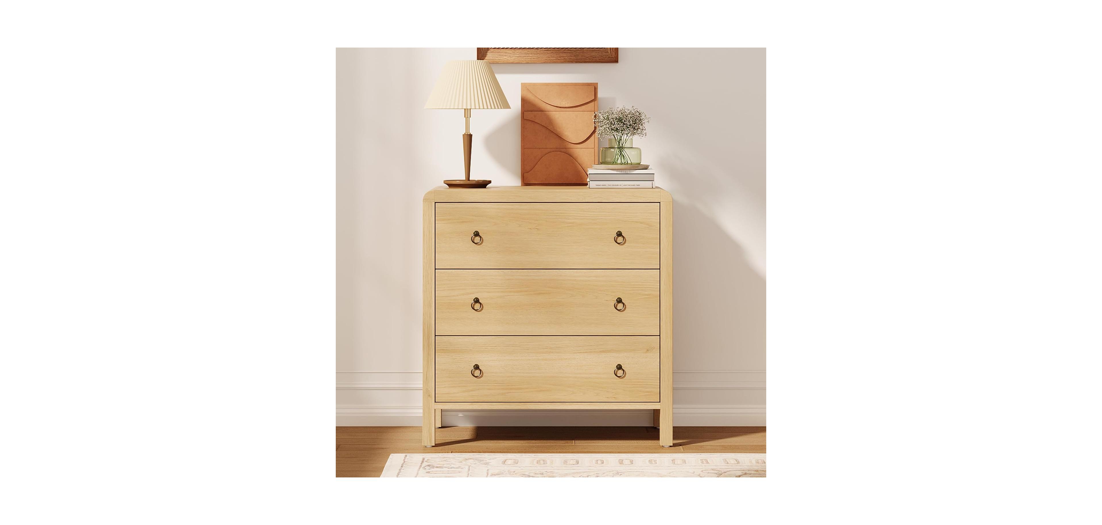 gaomon 3-Drawer Modern Bedroom Dresser Chest Closet Storage Cabinet Organizer for Bedroom, Living Room, Hallway, Office