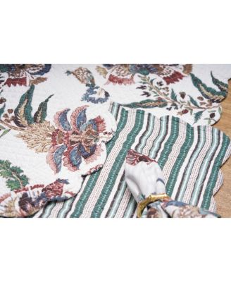 Braelyn Abstract Botanical Quilted Table Runner 14" x 51