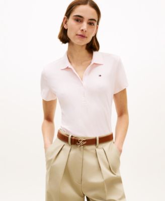 Women's Classic Pique Printed Short-Sleeve Polo Top