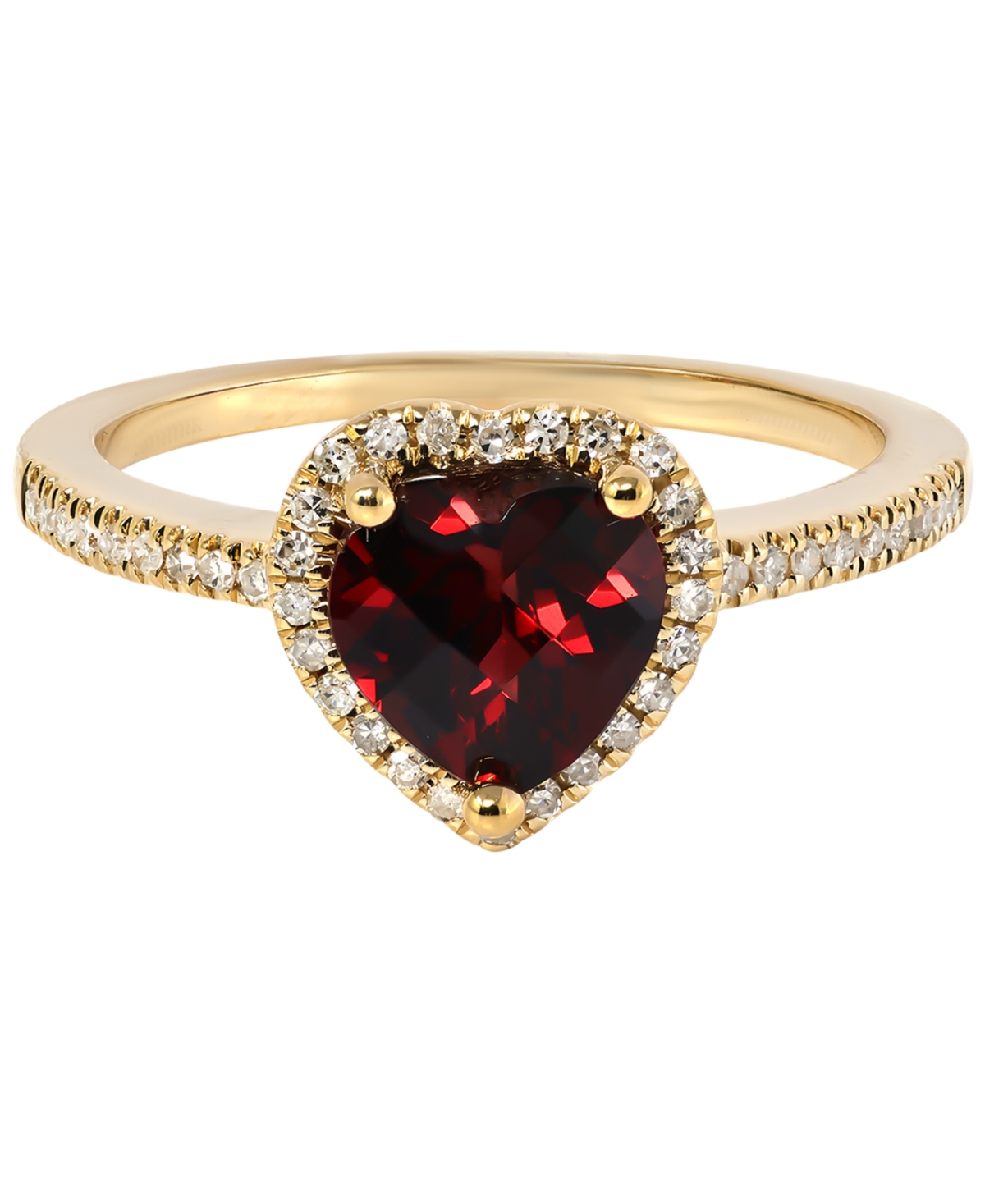 Macy's Garnet (1-1/2 ct. t.w.) & Diamond (1/6 ct. t.w.) Ring in 14k Yellow Gold