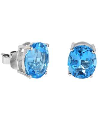 Blue Topaz (8 ct. t.w.) Stud Earrings in Sterling Silver