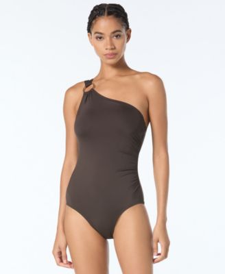 Michael Kors Women's Embellished One-Shoulder Underwire One-Piece Swimsuit
