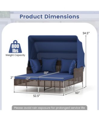 Patio Chaise Lounge Chair with 6-Level Adjustable Backrest