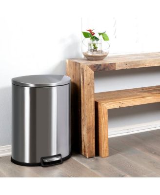 Step-On Trash Can 13.2 Gallon, D Shaped Stainless Steel