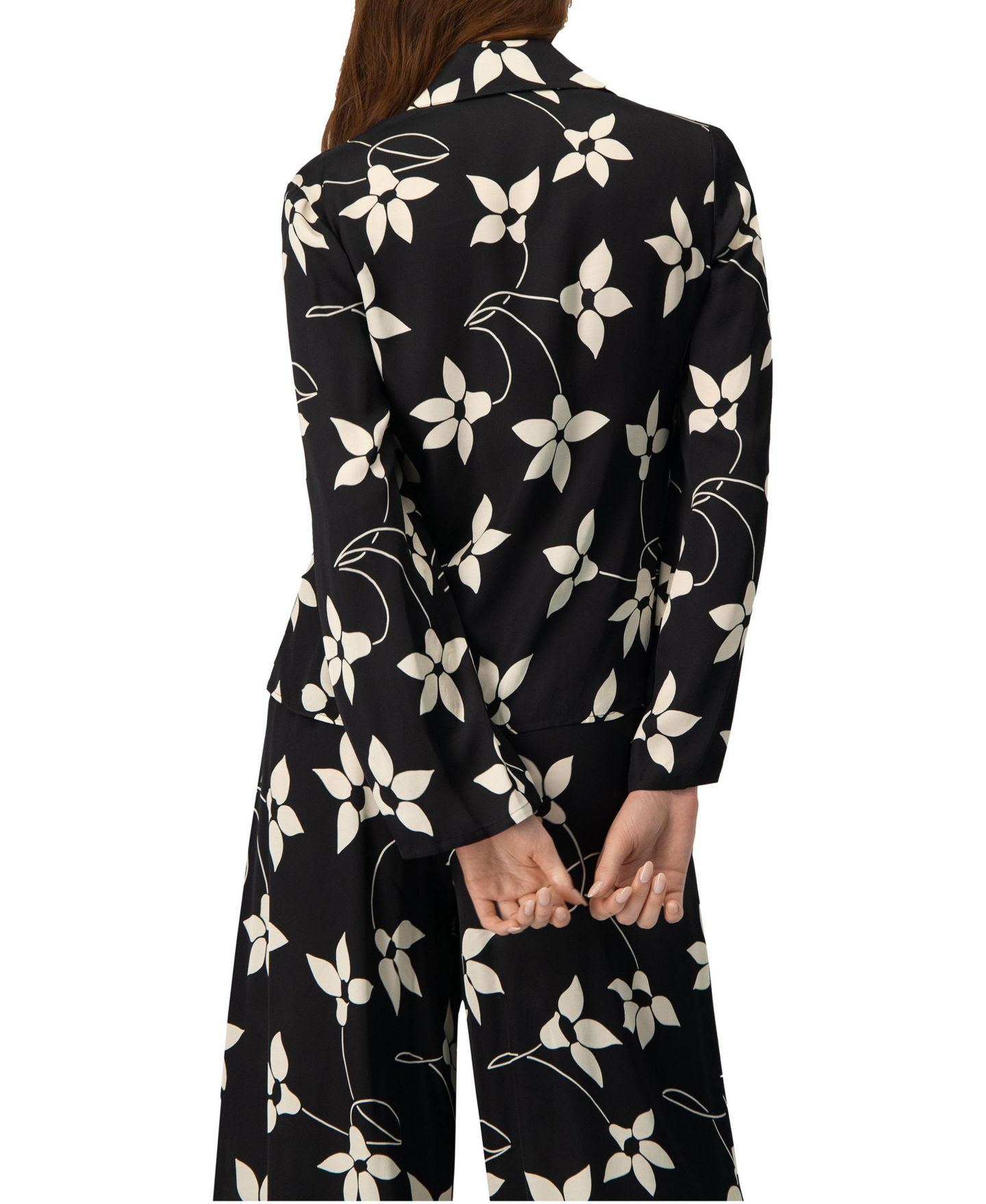 Женская блузка Ivonne Long Sleeve Printed Shirt Blouse, цвет: Чёрный — фото 2