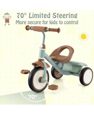Toddler Tricycle Kids Trike with Adjustable Seat and Basket