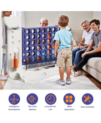 4-in-1 Giant Outdoor Game Set – Jumbo Connect 4, Basketball, Ring Toss & Golf for Kids & Adults