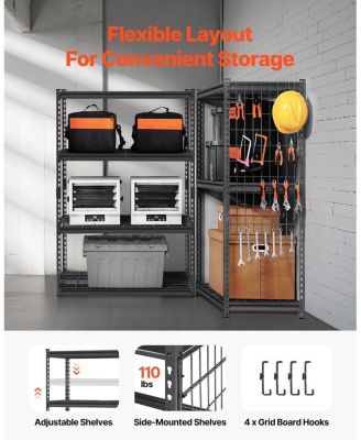 4-Tier Storage Shelves, 2400-Lb Capacity, Adjustable Heavy-Duty Utility Rack