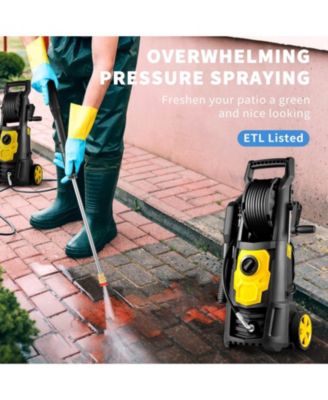 Electric Pressure Washer, 2000 PSI, 1.65 GPM Max, 30 ft Hose with Reel, 5 Nozzles, Foam Cannon, ETL Listed