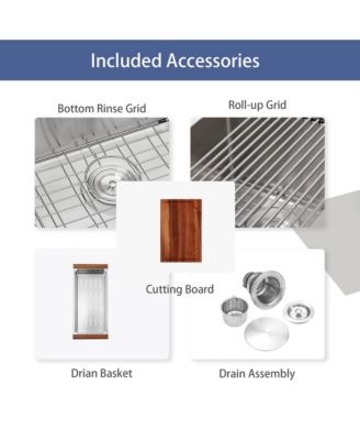 30x22x9inch Drop In Kitchen Sink Stainless Steel Workstation Single Bowl 16  Gauge Topmount