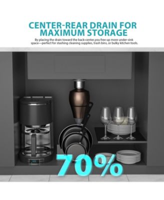 huluwat 36x22x10inch Drop in Gold Kitchen Sink Workstation Stainless Steel Single Bowl 16 Gauge