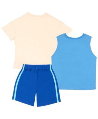 Toddler Boys 3 Piece T-Shirt, Tank Top and Shorts Outfit Set