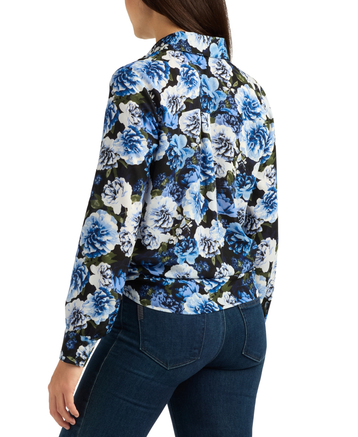 Bcx Juniors' Floral Printed Collared Top
