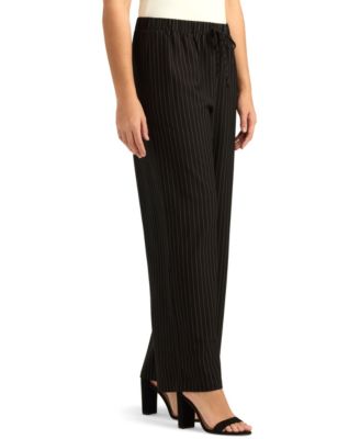Juniors' Pinstriped Tropical Pull-On Pants