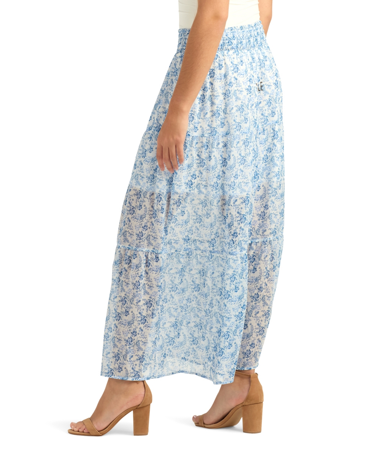 Bcx Juniors' Yoryu Printed Tiered Maxi Skirt