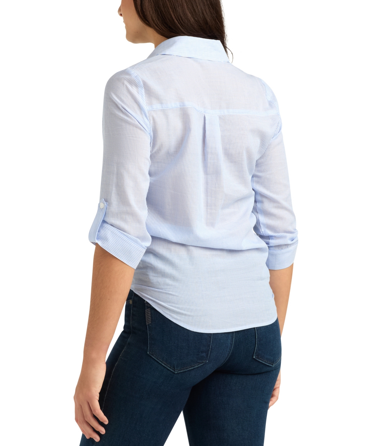 Bcx Juniors' Striped Collared Button-Up Shirt