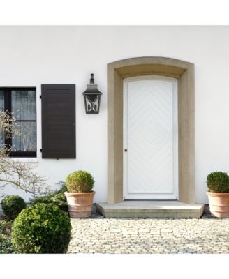 Black Outdoor Wall Lantern, 2-Light Waterproof Modern Sconce with Glass (1-Pack)