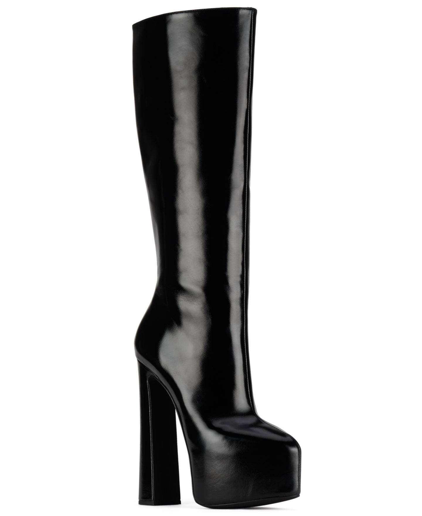 Женские ботинки Jeffrey Campbell Unleashed Hi Platform Knee-High Full-Zip Dress Boots, цвет: Чёрный — фото 1