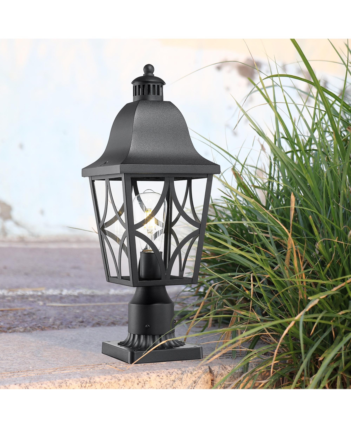 Flynama Outdoor Post Lights Lamp Post Light Fixture, Waterproof Aluminum Housing with Glass, Fence Post Deck Lighting for Garden