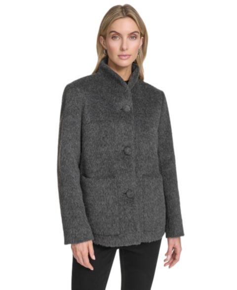 Женские куртки Andrew Marc Piper Button Front Wool Blend Jacket