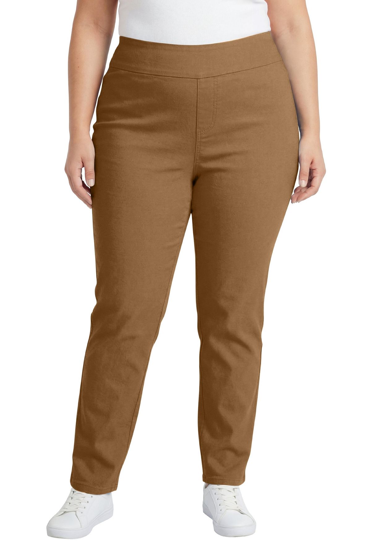 Woman Within Women's Within Tall Flex-Fit Pull-On Straight-Leg Gap-Free Stretch Denim Jeans. view 1 — MAYCSS fashion products