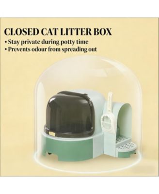 Covered Cat Litter Box in Green
