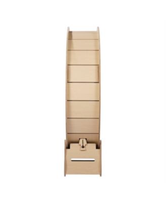 52 in Wooden Cat Running Wheel with Carpeted Runway in Natural Wood