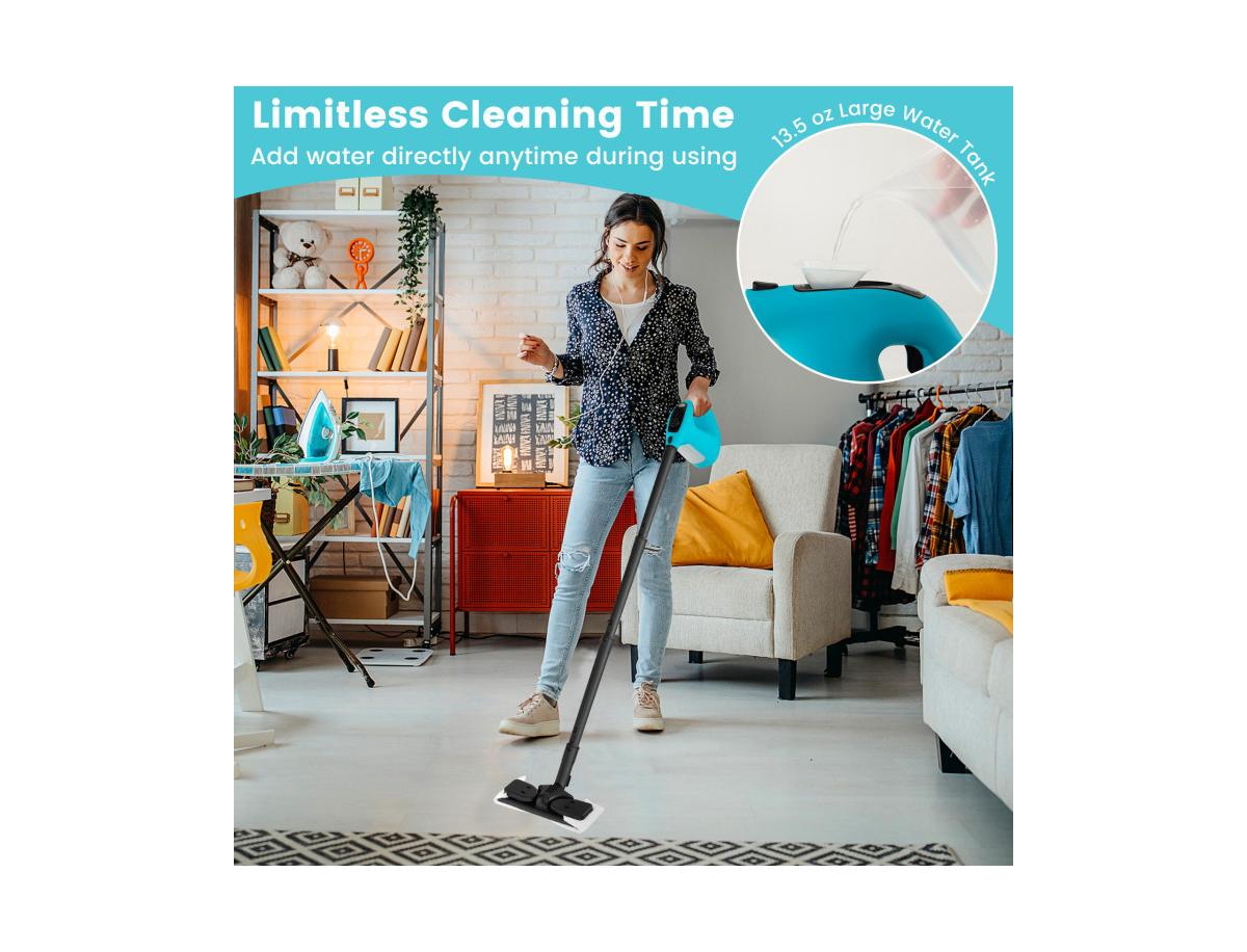 1400W Handheld Steam Cleaner with 14-Piece Accessory Kit and Child Lock