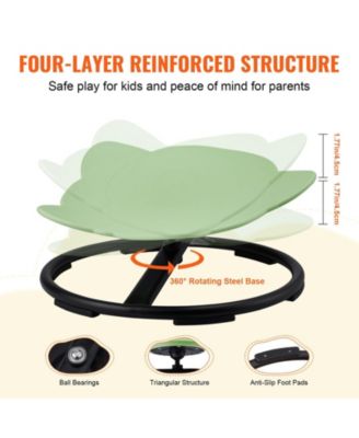 Elephant Kids Swivel Chair, 360&deg; Spin, 220-Lb Capacity, Non-Slip Metal Base, Sensory Sit-and-Spin Chair, Green