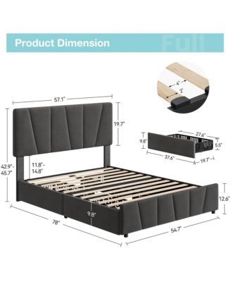 Easy Assembly Full Size Bed Frame Space Saving, for Living Room, Guest Room - 24