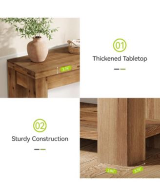 Solid Wood Console Table, Farmhouse 2-Tier Entryway Table, 43.3-Inch Narrow Sofa Table Behind The Couch