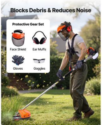 26CC 6-in-1 2-Cycle Gas Trimmer Tool Set, Hedge & String Trimmer, Brush Cutter, Edger, Pole Saw, Extension Pole, Gear Set