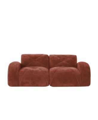 2-Seater Tufted Sofa Couches with Soft Velvet Fabric and No Assembly Required